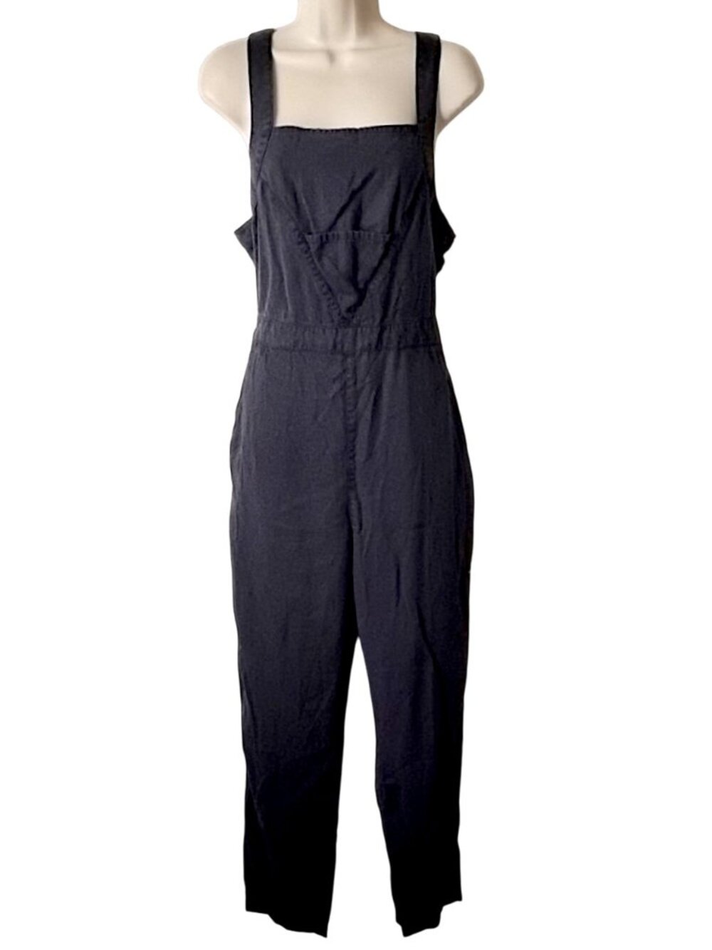 & Other Stories Los Angeles Atelier Lyocell Overalls 10 Black Exposed Back Zip